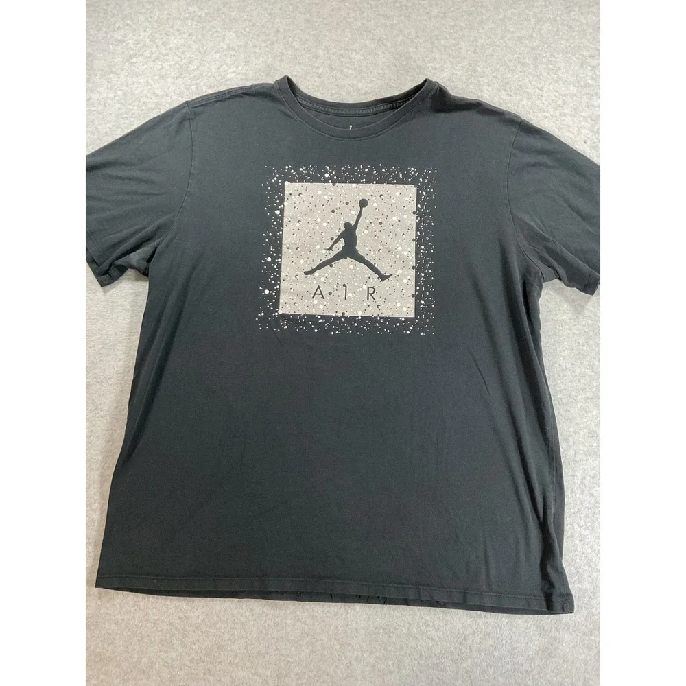 Jordan Jumpman Air Mens XXL Black Speckle Graphic T-Shirt Short Sleeve Tee 2172